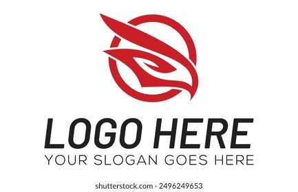 Red Color Bird Eyes Logo Design