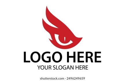 Red Color Bird Eyes Logo Design