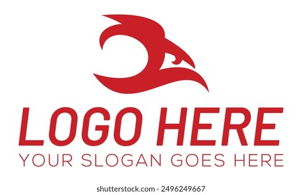 Red Color Bird Eyes Logo Design