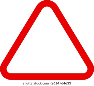Red Color Blank Frame Caution Street Sign