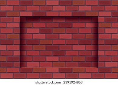 una pared de ladrillo de color rojo con sombra