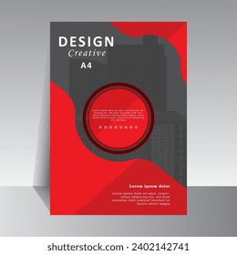 Red Color Brochure template layout design, Simple design for cover book. Annual report. Brochure template, Poster, catalog. Simple Flyer, magazine, leaflet