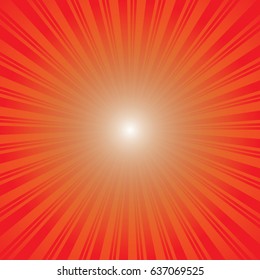 Red Color Burst Background. Vector Illustration