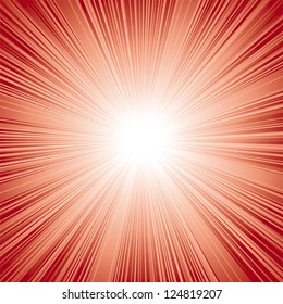 red color burst. Vector.