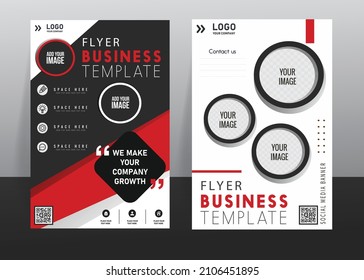red Color Business Book Cover Design Template in A4. 