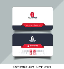 Red color business card design