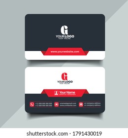 Red color business card design