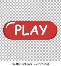 RED COLOR BUTTONS PLAY VECTOR FOR GAME ILLUSTRATION