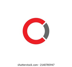 Red color c letter vector logo design