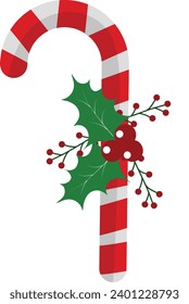 Red color candy cane design for christmas design and decoration
