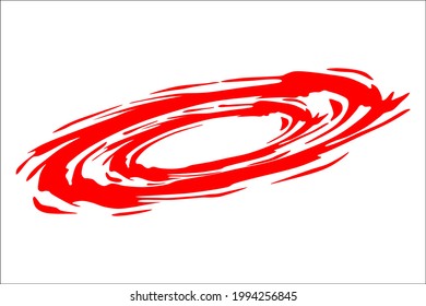 Red color cartoon animated swirl effect design. Circular effect frame
