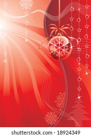 Red color Christmas design, vector illustration layered.