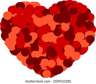 Red color circle Crowded heart
