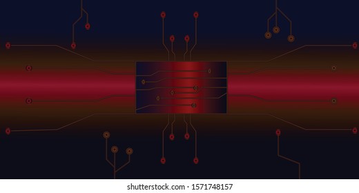 Red color circuit background design