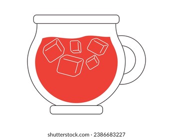 red color cold drink pitcher with ice cube cold soda or juice refreshment delicious summer beverage