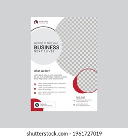 Red color Corporate flyer design gradient elements