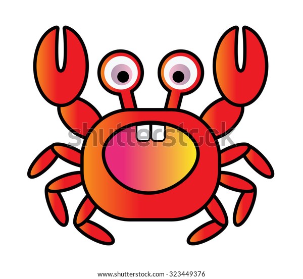 Red Color Crab Vector Cartoon Stock Vector (royalty Free) 323449376 