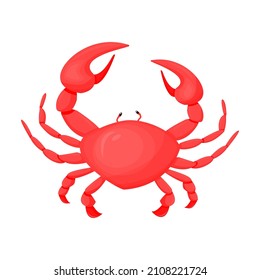 red color crab, vector illustration