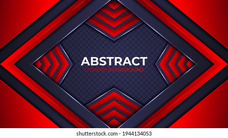 Rote Farbe kreatives abstraktes Corporate Banner Design. Moderne Form, metallischer Vektorhintergrund