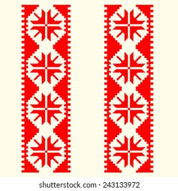 red color cross-stitch ethnic pattern