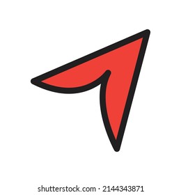 Red Color Cursor, Triangular Logo, Icon