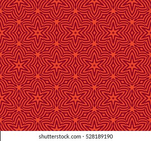 red color decorative abstract floral pattern. seamless vector illustration. for design, interior, wallpaper
