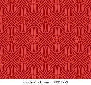 red color decorative abstract floral pattern. seamless vector illustration. for design, interior, wallpaper