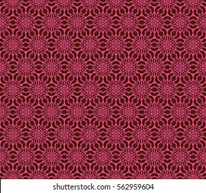 red color decorative floral lace ornament. geometric seamless pattern. vector illustration