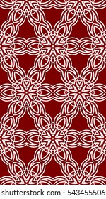 red color decorative Seamless floral geometric background. Vector illustration. Template for invitation, wallpaper, textile