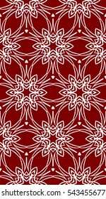 red color decorative Seamless floral geometric background. Vector illustration. Template for invitation, wallpaper, textile