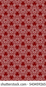 red color decorative Seamless floral geometric background. Vector illustration. Template for invitation, wallpaper, textile
