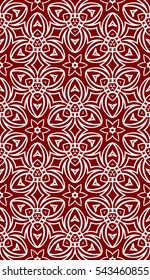 red color decorative Seamless floral geometric background. Vector illustration. Template for invitation, wallpaper, textile