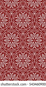 red color decorative Seamless floral geometric background. Vector illustration. Template for invitation, wallpaper, textile