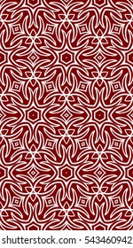 red color decorative Seamless floral geometric background. Vector illustration. Template for invitation, wallpaper, textile