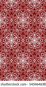 red color decorative Seamless floral geometric background. Vector illustration. Template for invitation, wallpaper, textile