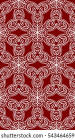 red color decorative Seamless floral geometric background. Vector illustration. Template for invitation, wallpaper, textile