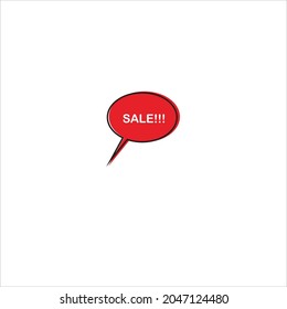 red color discount template in vector shape