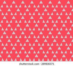Red color down arrow symbol seamless pattern background vector. Repeating geometric shapes with triangle
