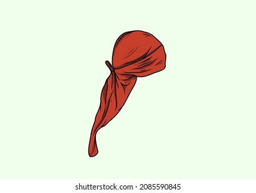 Red color of durag illustration design