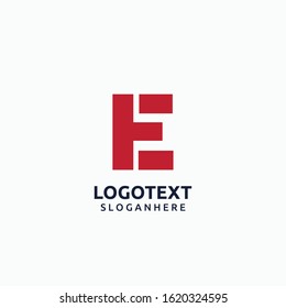 Red color E Logo. E Letter Design Template with  Vector Illustration Modern Icon.