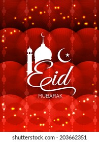 Red color Eid mubarak background design. vector illustration