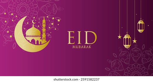 red color eid Mubarak luxury Islamic background