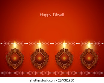 Red color elegant background design of Diwali. vector illustration