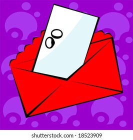 red color envelope	