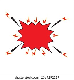 red color explosion bubble vector