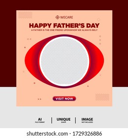 Red Color Father's Day Social Media Post Banner