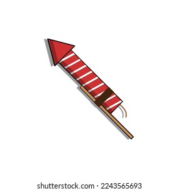 red color fireworks vector illustration