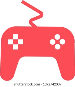 Red Color Flat Game Playing Controller Concept Illustrated Icon