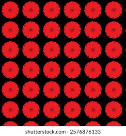 Red color floral pattern design with black background