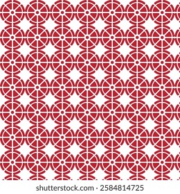 red color floral seamless pattern on white background